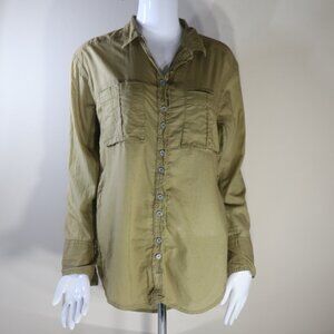 Free People We The Free Olive Military Button Up Shirt Size XS OB1480486